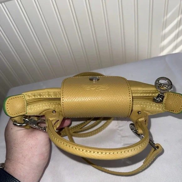 Longchamp Le Pliage XS Mini Tote Crossbody Shoulder Bag Handbag Yellow EUC - Picture 11 of 16